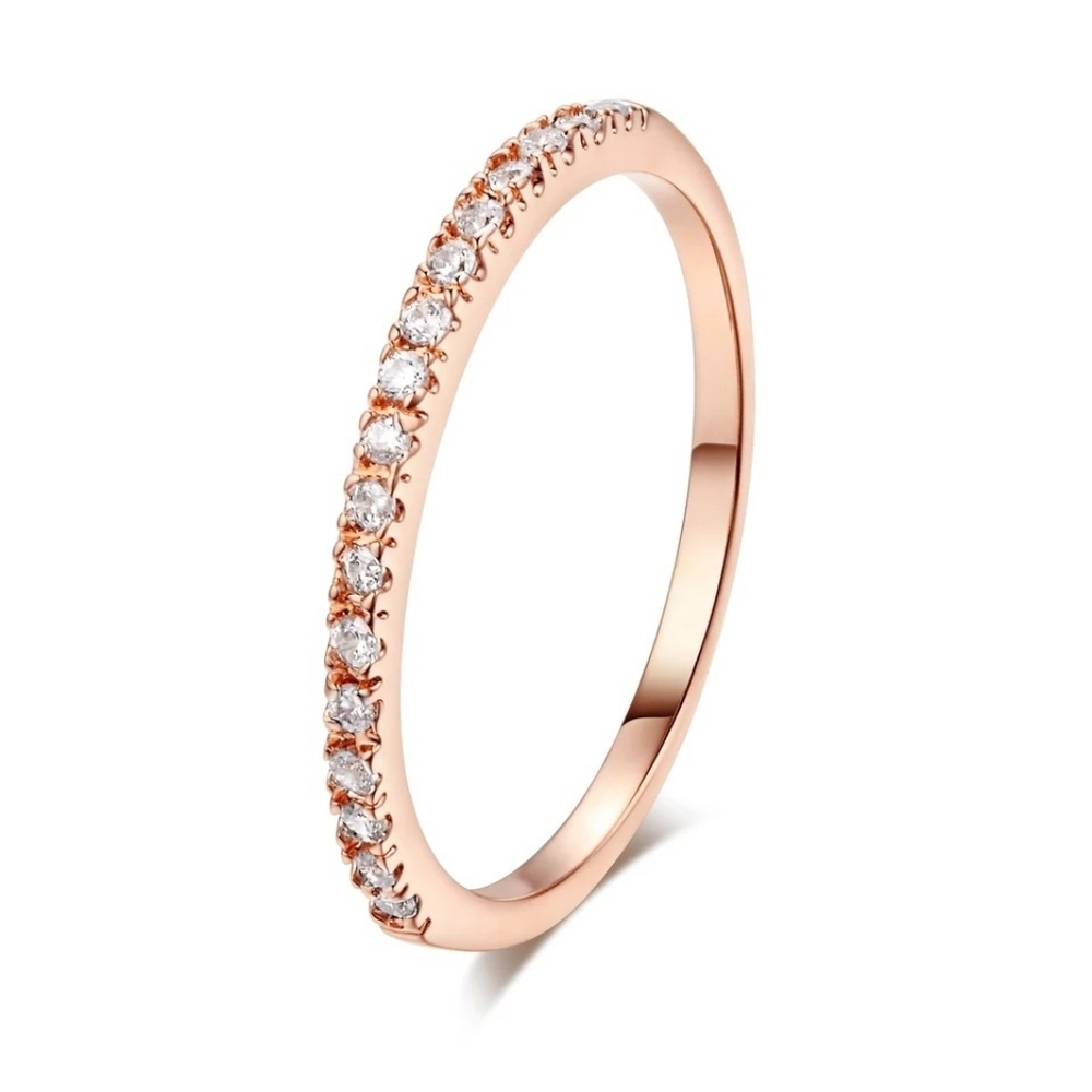 NEW Gold Diamond Eternity Stackable Ring - Picture 4 of 4